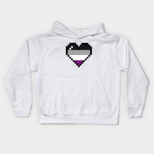 Asexual 8 bit heart Kids Hoodie