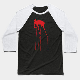 Salvador Dali Elephant Minimal Artwork Cutout Baseball T-Shirt