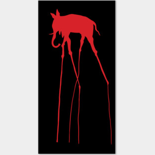 Salvador Dali Elephant Minimal Artwork Cutout Posters and Art