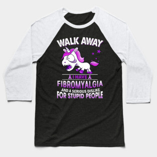 funny fibromyalgia grumpy unicorn warrior Baseball T-Shirt