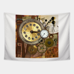 Steampunk Neck Gator Clock Gears Steam Punk Tapestry