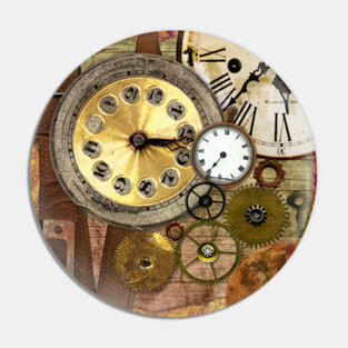Steampunk Neck Gator Clock Gears Steam Punk Pin