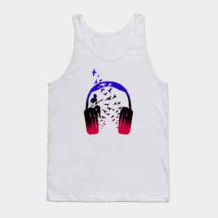 Headphone Music Bassist Tank Top
