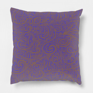 Purple and Bronze Modern Paisley Pillow