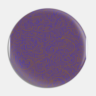 Purple and Bronze Modern Paisley Pin