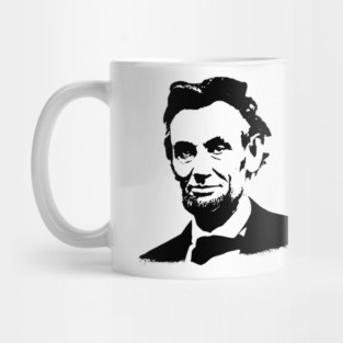 Abraham Lincoln Portrait Pop Art Black White Mug