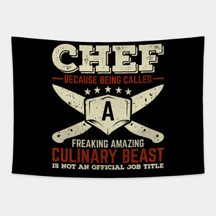 Funny Chef De Cuisine Cook Gift Tapestry