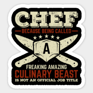 Funny Chef De Cuisine Cook Gift Sticker