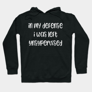 In my defense i was left unsupervised Hoodie