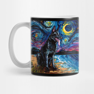 Black German Shepherd Night Mug