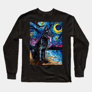 Black German Shepherd Night Long Sleeve T-Shirt
