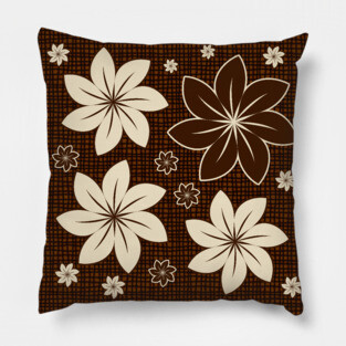 Brown floral design Pillow