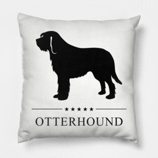 Otterhound Black Silhouette Pillow