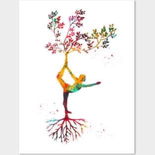 Yoga pose Posters and Art