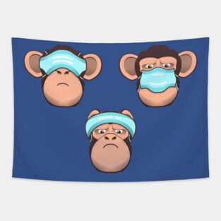 Hear No Covid, See No Covid, Speak No Covid Tapestry