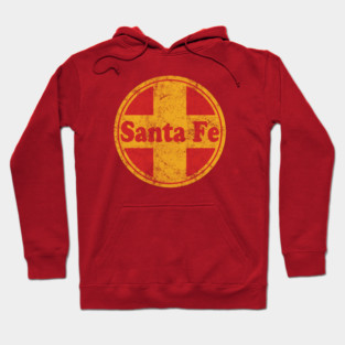 Santa Fe Railroad Logo - Distressed Grunge Red/Yellow Hoodie