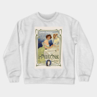 Savon de toilette - Le Petit Chat France Vintage Poster 1899 Crewneck Sweatshirt