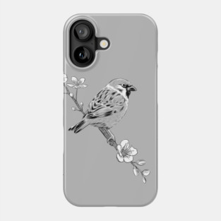 Sparrow on cherry Phone Case
