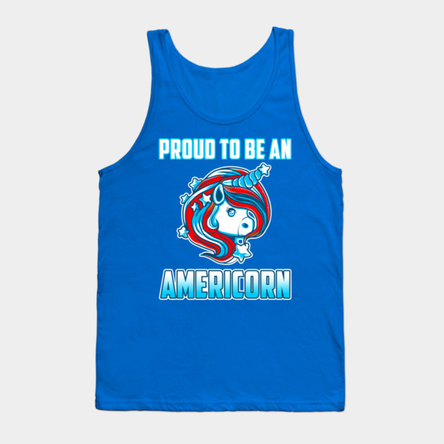 Proud to be an Americorn Unicorn Tank Top by creative