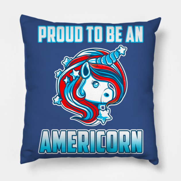 Proud to be an Americorn Unicorn Pillow by creative