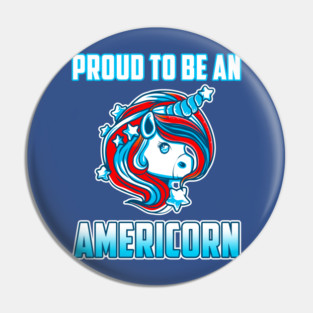 Proud to be an Americorn Unicorn Pin