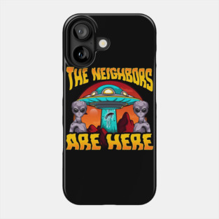Aliens are here UFO abduction design Phone Case
