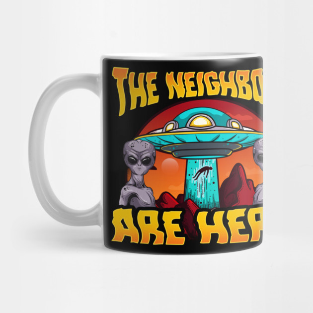 Aliens are here UFO abduction design by creative