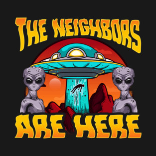 Aliens are here UFO abduction design T-Shirt