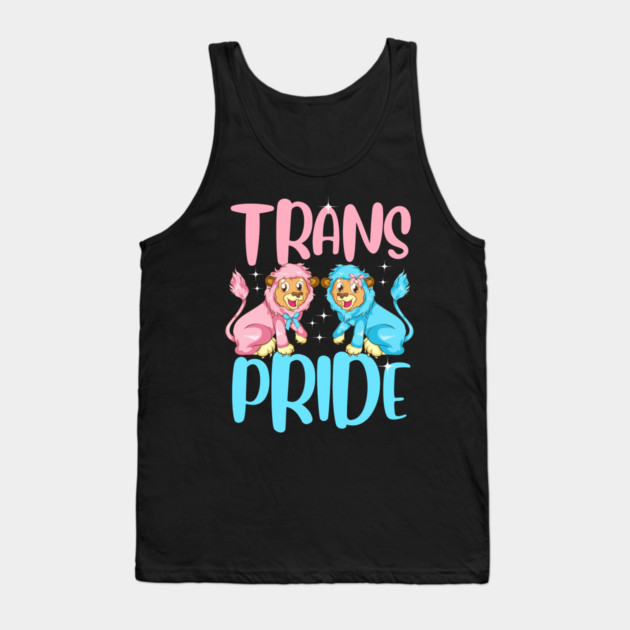 Trans Pride Cute Pink & Baby Blue Lions Gift Tank Top by creative
