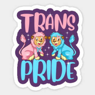 Trans Pride Cute Pink & Baby Blue Lions Gift Magnet