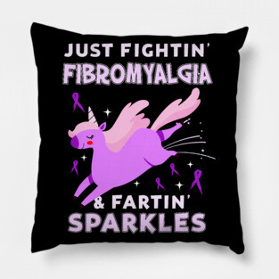 Fibromyalgia funny unicorn farting sparkles Pillow