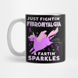 Fibromyalgia funny unicorn farting sparkles Mug