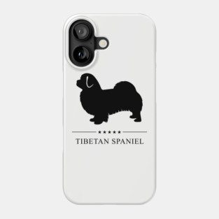 Tibetan Spaniel Black Silhouette Phone Case