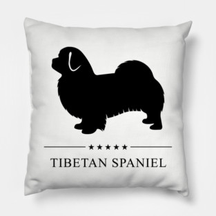 Tibetan Spaniel Black Silhouette Pillow