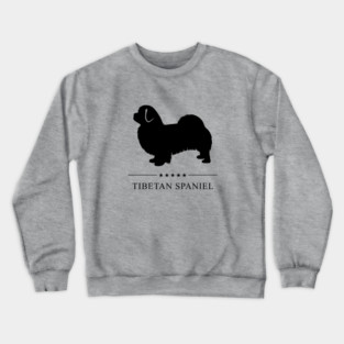 Tibetan Spaniel Black Silhouette Crewneck Sweatshirt