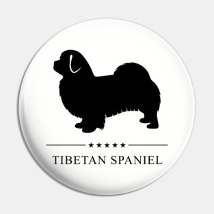 Tibetan Spaniel Black Silhouette Pin