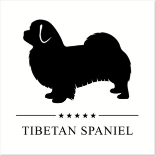 Tibetan Spaniel Black Silhouette Posters and Art