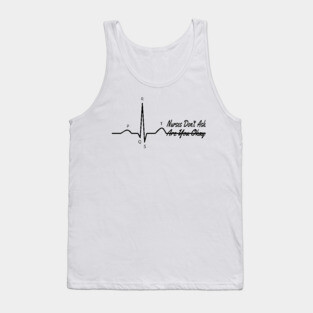 PQRST Funny Nurse Memes Electrocardiogram Wave ECG Tank Top