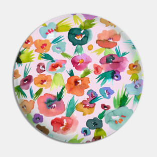 Pocket - Tropical Watercolor Flowers Pin