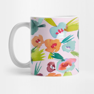 Pocket - Tropical Watercolor Flowers Mug