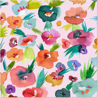 Pocket - Tropical Watercolor Flowers Posters and Art
