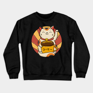Coffee Maneki Neko Crewneck Sweatshirt