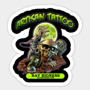 Ray Bigness - Artisan Tattoo - Color Sticker