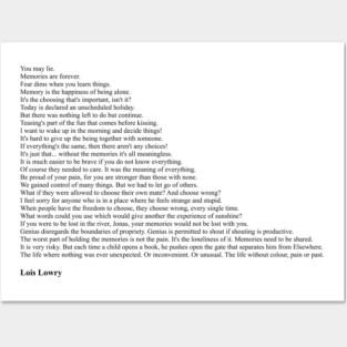 Lois Lowry Quotes Posters and Art