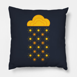 Sunny Rain Sun Weather Clouds Pillow