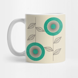 Midsummer Retro Floral Sage Mug