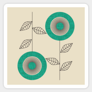 Midsummer Retro Floral Sage Sticker