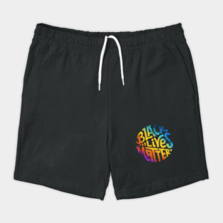 Black lives matter rainbow lettering Shorts