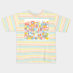 Small World-esque Pattern Bright Kids T-Shirt