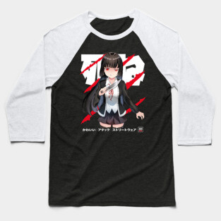 Japanese Anime Yandere Girl Baseball T-Shirt